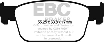 EBC 2017+ Audi A4 2.0L Turbo (B9) Pastillas de freno delanteras Redstuff