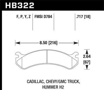 Pastillas de freno delanteras Hawk Chevy / GMC Truck / Hummer LTS Street