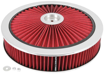 Conjunto de filtro de aire Spectre ExtraFlow HPR de 14 pulgadas. x 3 pulgadas. - Rojo