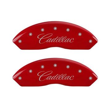 Cubiertas de pinza MGP 4 Grabado Delantero Cursivo/Cadillac Grabado Trasero XLR Acabado rojo plateado ch
