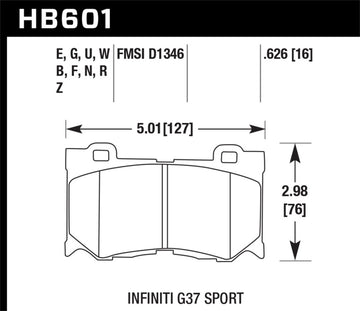 Pastillas de freno delanteras Hawk 09-12 Infiniti G37 Sport HPS Street