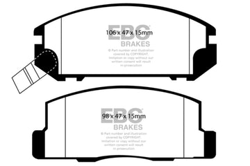 EBC 99-02 Toyota MR2 1.8 Pastillas de freno traseras Yellowstuff