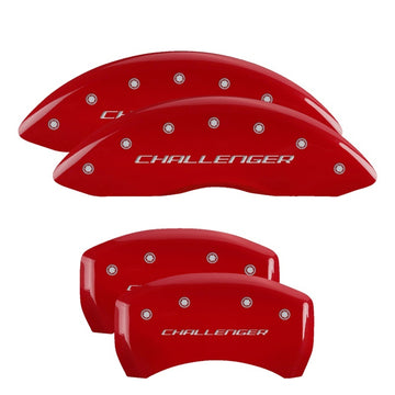 Cubiertas de pinza MGP 4 grabadas en bloque delantero y trasero/Challenger Acabado en rojo plateado ch