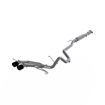 MBRP 13-18 Hyundai Veloster Turbo Dual Exit T409 2 1/2 pulgadas Cat Back con puntas de fibra de carbono