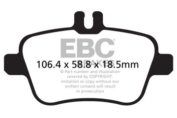 Pastillas de freno traseras EBC 13+ Mercedes-Benz CLA250 2.0 Turbo Redstuff
