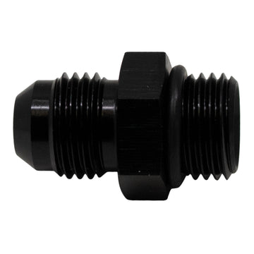 DeatschWerks Adaptador de llamarada 6AN ORB macho a 6AN macho (incluye junta tórica) - Negro mate anodizado