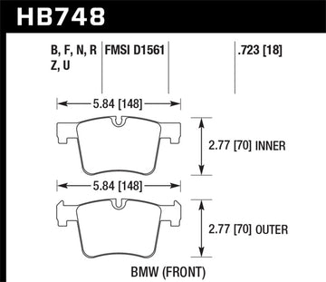 Hawk 13-14 BMW 328i/328i xDrive / 2014 428i/428i xDrive HPS Pastillas de freno delanteras