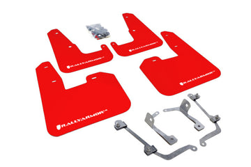 Rally Armor 08-11 Subaru STI (solo Hatch) / 11-14 WRX (solo Hatch) Faldilla de barro roja UR con logotipo blanco