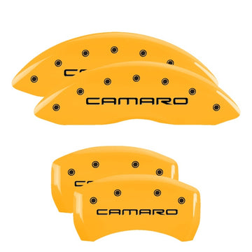 Cubiertas de pinza MGP 4 grabadas delanteras y traseras con rayas/acabado Dodge Red plata ch