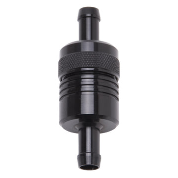 Edelbrock Fuel Filter Aluminum 3In X 01/ 1/8In 3/8In Inlet/Outlet Black