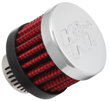 Filtro de ventilación del cárter con base de goma K&amp;N: diámetro interior de brida de 0,55 pulgadas, diámetro exterior de 1,375 pulgadas y altura de 1,125 pulgadas