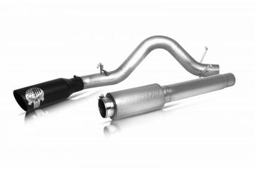 Gibson 04-10 Nissan Titan SE 5.6L 4 pulgadas Patriot Skull Series Escape simple con respaldo de gato - Inoxidable