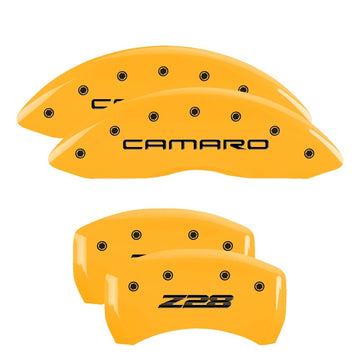 Cubiertas de pinza MGP 4 grabadas delanteras y traseras MOPAR Acabado rojo plateado ch
