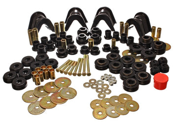 Energy Suspensión 66-77 Ford Bronco 4WD (con bujes C de 4 grados) Juego de bujes maestros Hyper-Flex negros