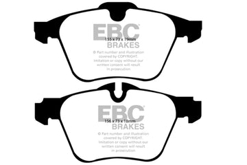 EBC 13-15 Jaguar XF 3.0 Pastillas de freno delanteras Redstuff sobrealimentadas