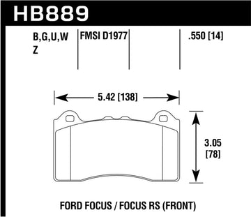 Pastillas de freno delanteras Hawk 2017 Ford Focus HPS 5.0
