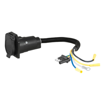 Adaptador eléctrico Curt (vehículo plano de 4 vías a remolque de pala para vehículos recreativos de 7 vías)