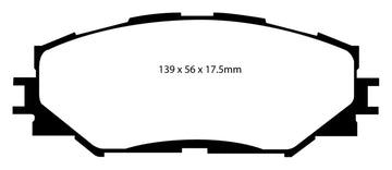 EBC 06-08 Toyota RAV 4 2.4 Pastillas de freno delanteras Greenstuff