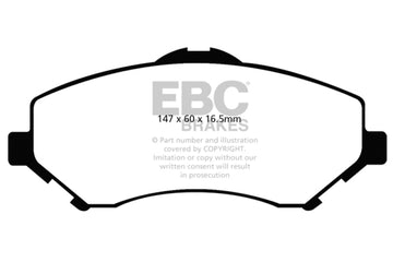 EBC 08-11 Chrysler Town &amp; Country 3.3 Pastillas de freno delanteras Greenstuff