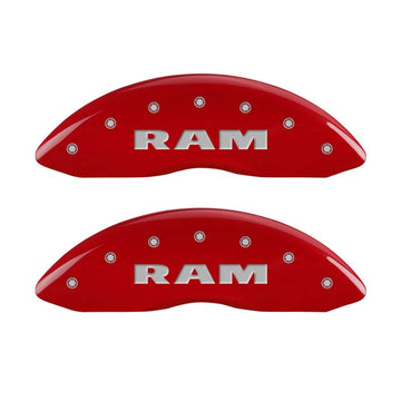 Cubiertas de pinza MGP 4 grabadas RAM delantera y trasera Acabado rojo plateado ch