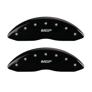 Cubiertas de pinza MGP 4 grabadas delanteras y traseras MGP Acabado en negro plateado ch