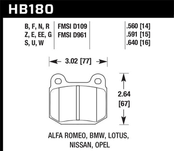Hawk 03-06 Evo / 04-09 STi / 03-07 350z Track DTC-30 Almohadillas traseras