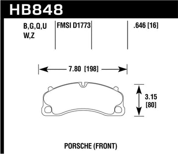 Hawk 14-19 Porsche 911 GT3/GT3 RS / 2016 Porsche Cayman GT4 HPS 5.0 Pastillas de freno delanteras