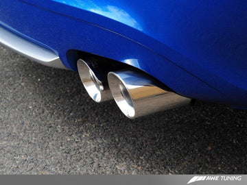 Sistema de escape AWE Tuning Audi B8 S5 4.2L Track Edition - Puntas plateadas pulidas