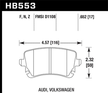 Pastillas de freno traseras Hawk 06-07 Audi A6 Quattro / 03-04 RS6 / 04-08 S4 HPS Street