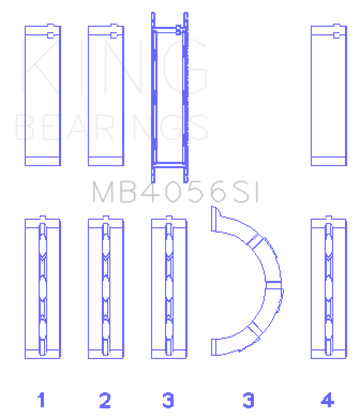 King Engine Bearings 97-07 Ford 2.5L/2.9L/3.0L (Size STD) Main Bearing Set