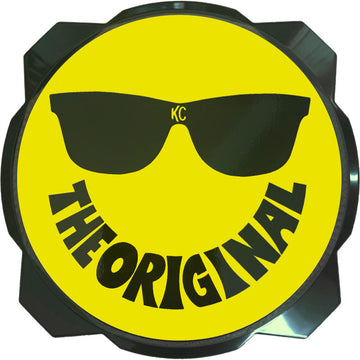 KC HiLiTES 6 pulgadas. Funda rígida para luces LED Gravity Pro6 (individual) - Cara sonriente - Logotipo KC amarillo/negro