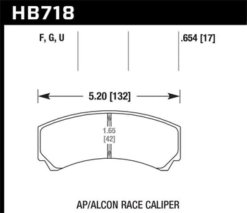 Hawk DTC-60 AP Racing/Alcon HB110 con pastillas de freno Rad Depth Racing de 42 mm