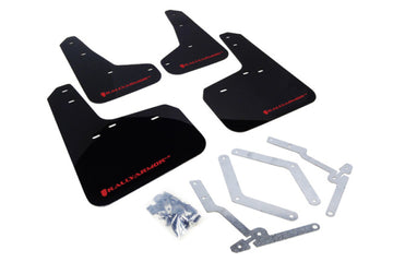 Rally Armor 12-19 Ford Focus ST / 16-19 RS Guardabarros negro con logotipo rojo
