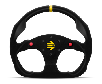 Volante Momo MOD30 Botones 320 mm - Ante Negro/Radios Negros/1 Raya