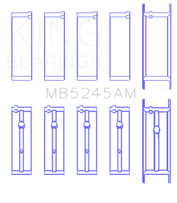 King 91-04 Nissan 146CI/2.4L KA24DE L4 / 89-97 146CI/2.4L KA24E L4  (Size +0.75) Main Bearing Set