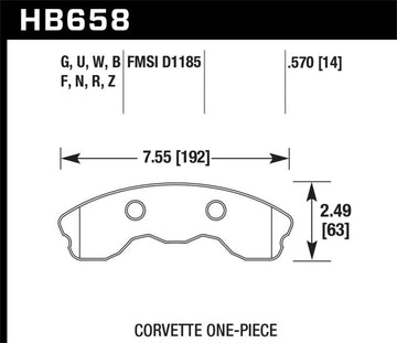 Hawk 06-10 Chevy Corvette (diseño de almohadilla mejorado) Pastillas de freno delanteras HPS Sreet