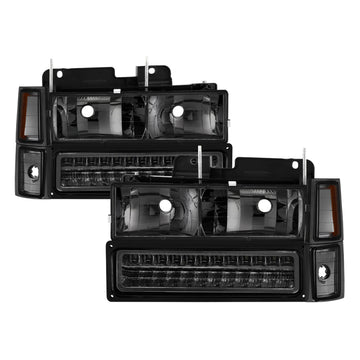 Xtune 92-94 Blazer Faros delanteros de esquina/LED de tamaño completo ahumados HD-JH-CCK88-LED-AM-SM-SET