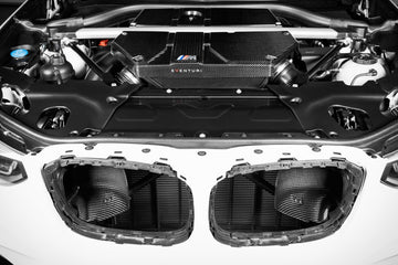 Tapa de caja de aire de carbono Eventuri BMW F97/F98 con filtros de repuesto y palas de carbono