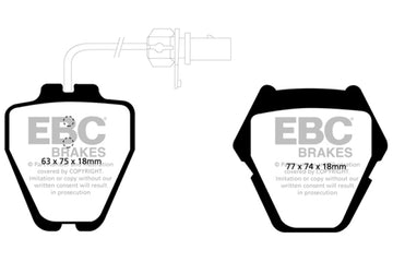 EBC 99-01 Audi A6 Quattro 2.7 Twin Turbo Sedan (juego de 8 pastillas) Pastillas de freno delanteras Yellowstuff