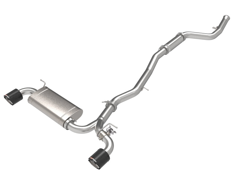 aFe POWER Takeda 2021 Toyota Supra 2.0L (t) 2.5in-3in 304 SS CB Escape con puntas de carbono