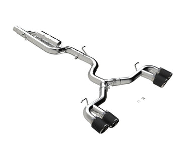 MBRP 2022 Volkswagen Golf R MK8 3 pulgadas Cat-Back Quad trasero con puntas de fibra de carbono Válvula Eliminar escape