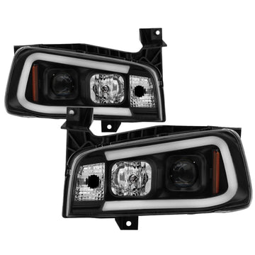 Spyder Dodge Charger 06-10 Faros delanteros proyectores - Barra de luz LED - Negro PRO-YD-DCH05V2-LB-BK
