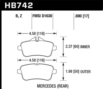 Hawk 12-15 Mercedes-Benz ML350/550 HPS 5.0 Pastillas de freno traseras
