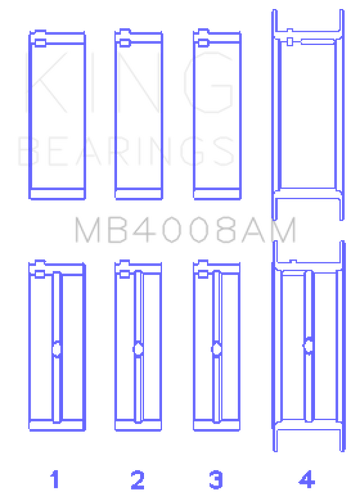 King Engine Bearings Nissan VG20E/VG20DET V6 (Size 0.5) Main Bearing Set