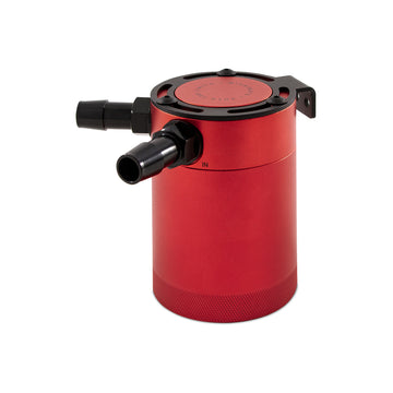 Lata de captura de aceite compacta con deflectores Mishimoto - 2 puertos - Rojo