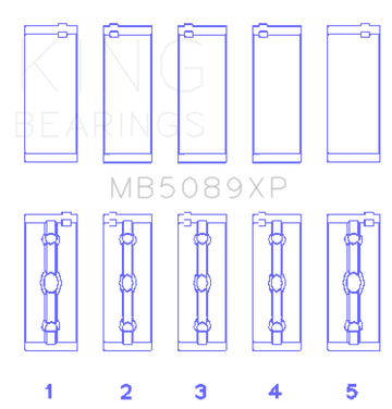 King Engine Bearings Toyota 1RZ/2RZ/3RZ Crankshaft Main Bearing Set (Set of 5)