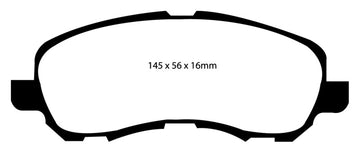 EBC 07+ Jeep Compass 2.0 (rotores traseros de 262 mm) Pastillas de freno delanteras Greenstuff