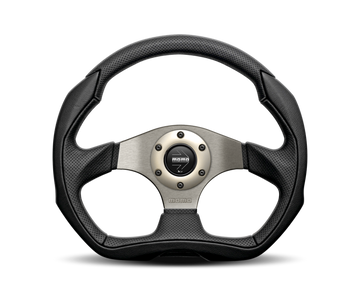 Volante Momo Eagle 350 mm - Cuero negro/Radios anth