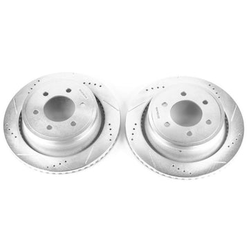 Power Stop 12-18 Ford F-150 Rotores traseros perforados y ranurados - Par