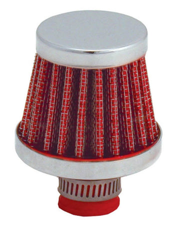 Filtro de ventilación Spectre con brida de 10 mm / 2 pulg. Diámetro exterior / 1-3/4 pulg. Altura - Rojo